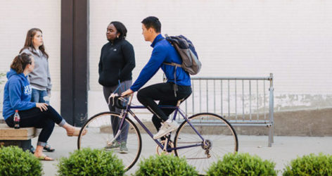 Student bikes on Spalding Campus