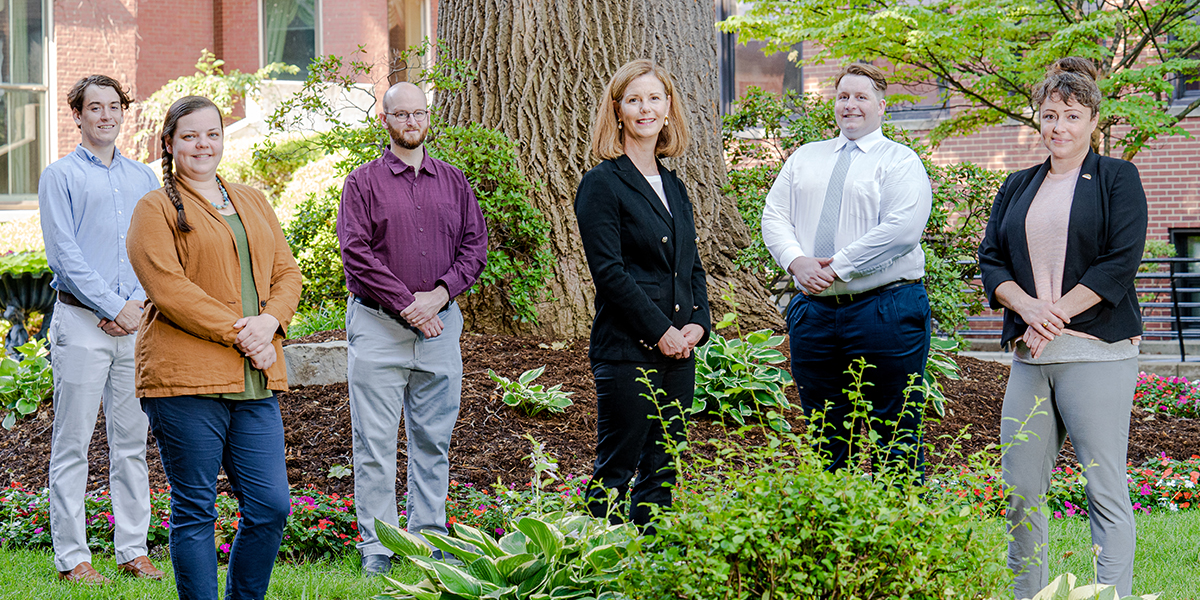 Spalding Advacement Staff outside on campus