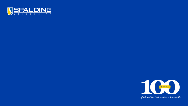 Spalding 100 years with blue background